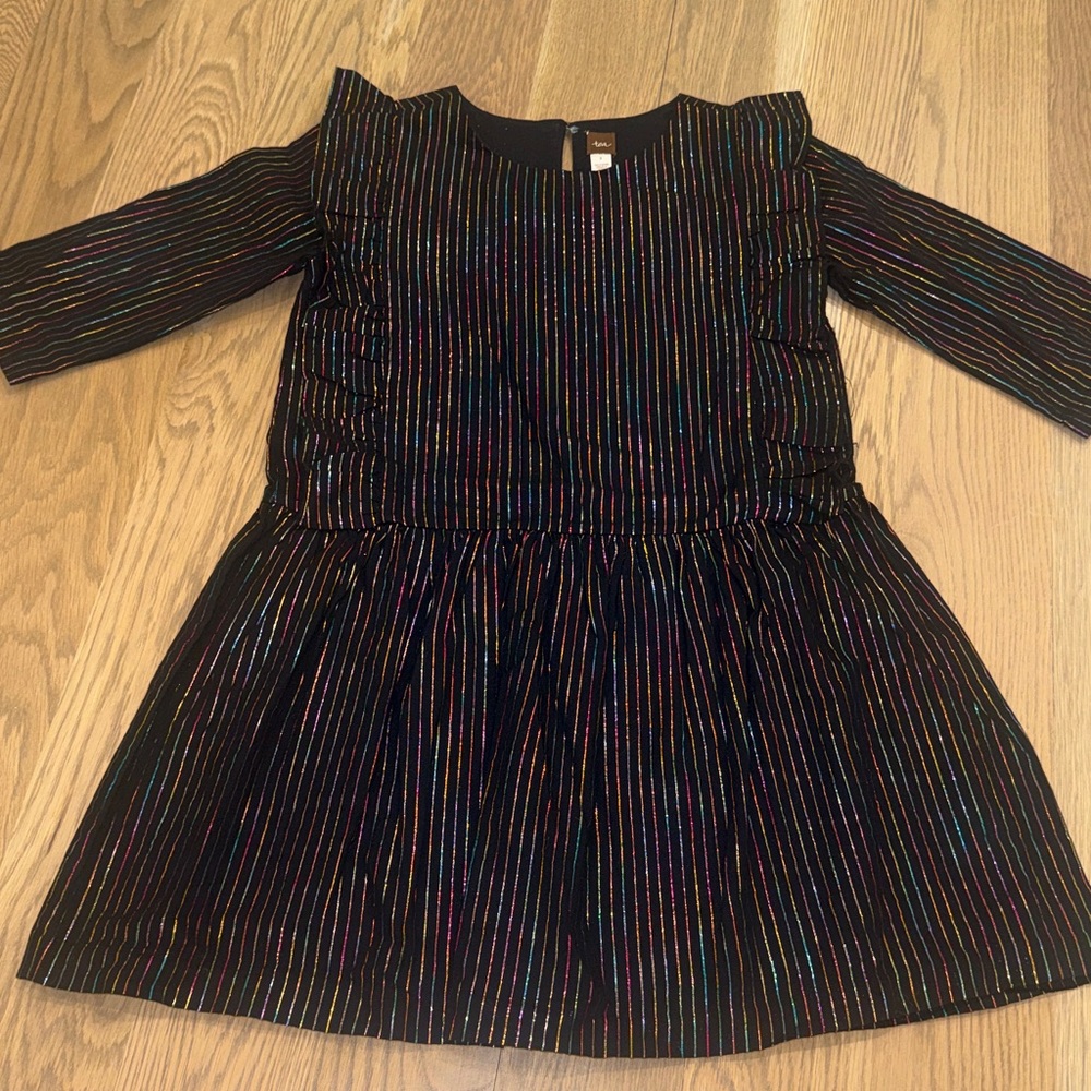 Tea Collection Black Colorful Stripe Dress